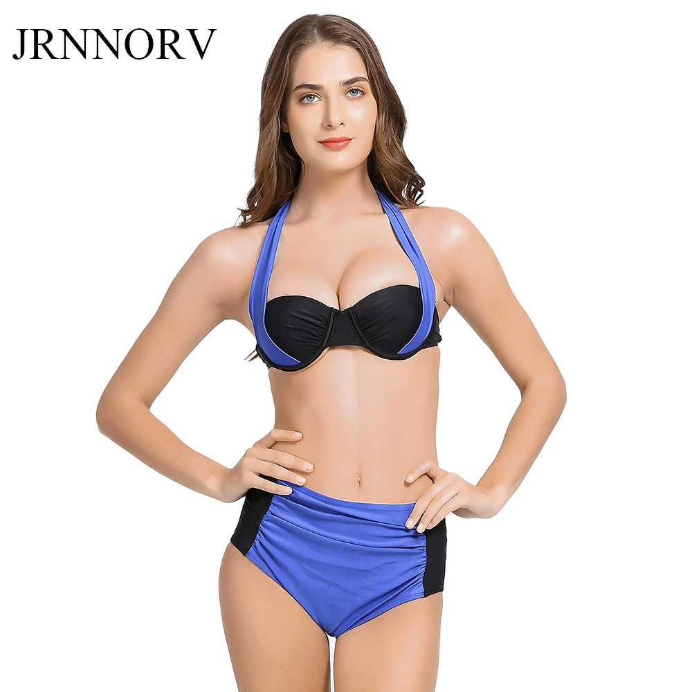 JRNNORV New Sexy Bikinis Women Swimsuit High Waisted Bathing Suits Swim Halter Push Up Bikini Set