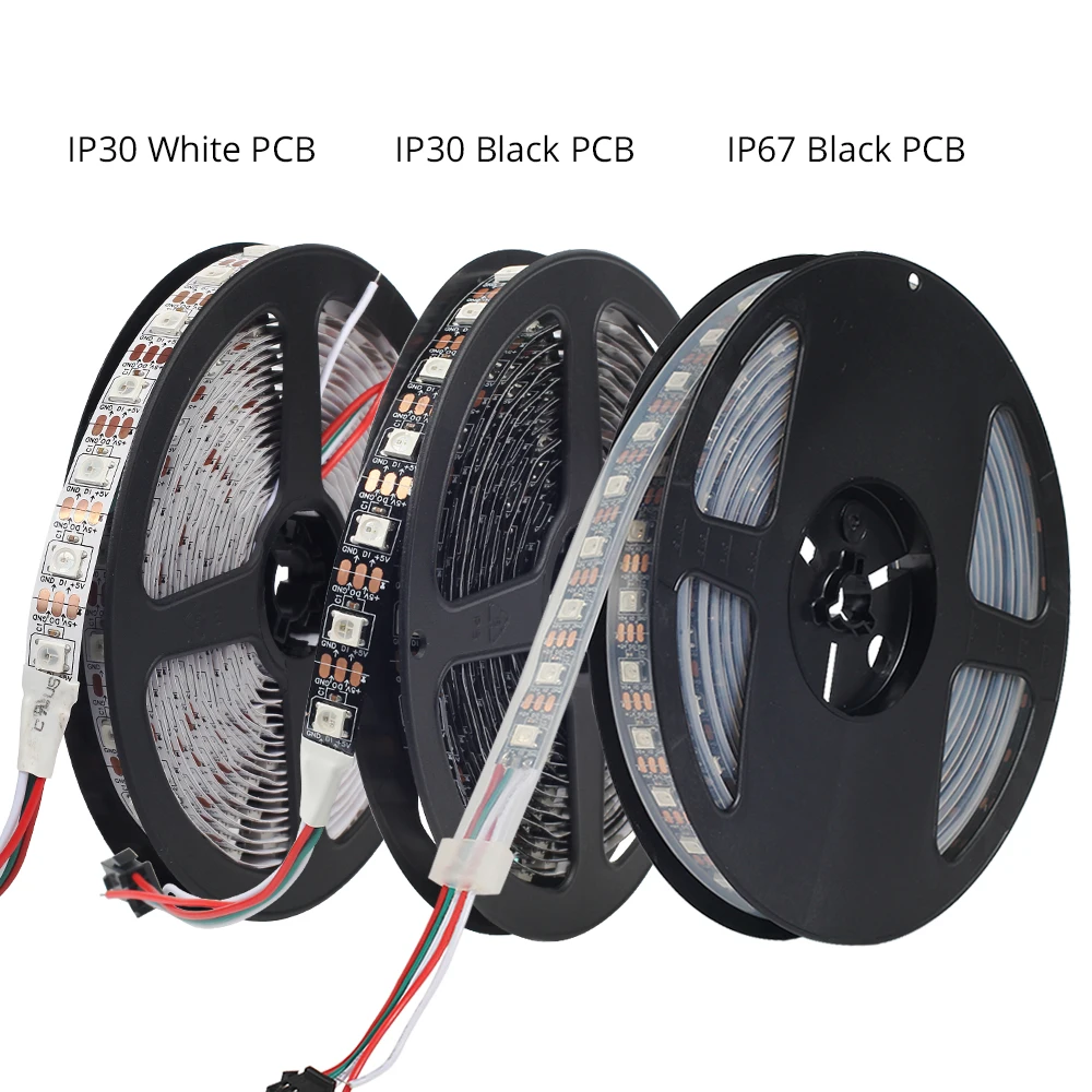 5 в постоянного тока WS2812B м/лот 60 Светодиодный s светодиодная лента RGB