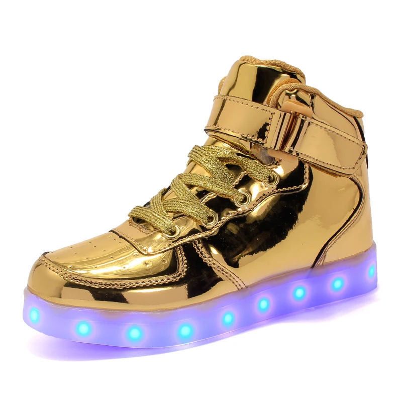 Billig Led Kinder Schuhe 2018 Neue USB Lade Korb Schuhe Mit Licht Up Kinder Casual Jungen   Mädchen Leucht Turnschuhe Glowing schuh enfant