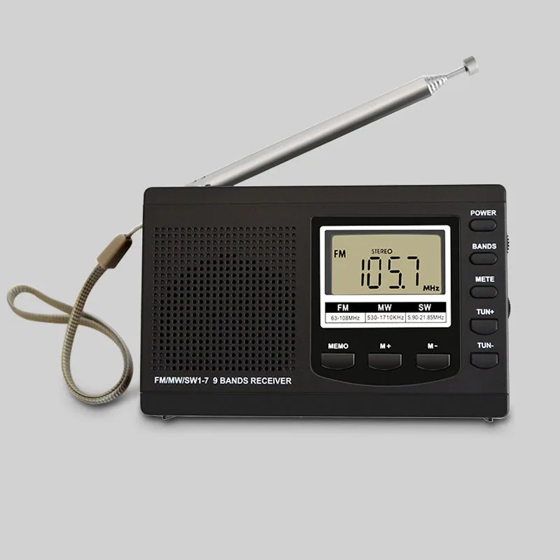 Портативный радиоприемник FM / MW SW с цифровым будильником мини радио приемник