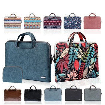 

Waterproof Soft Canvas Laptop Sleeve Bag Print Floral Computer Bag for Macbook Air Pro Retina 11 13 15 Liner Businerss HandBags