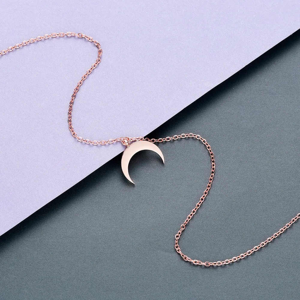Женское Ожерелье из нержавеющей стали с подвеской в виде полумесяца|Ожерелья