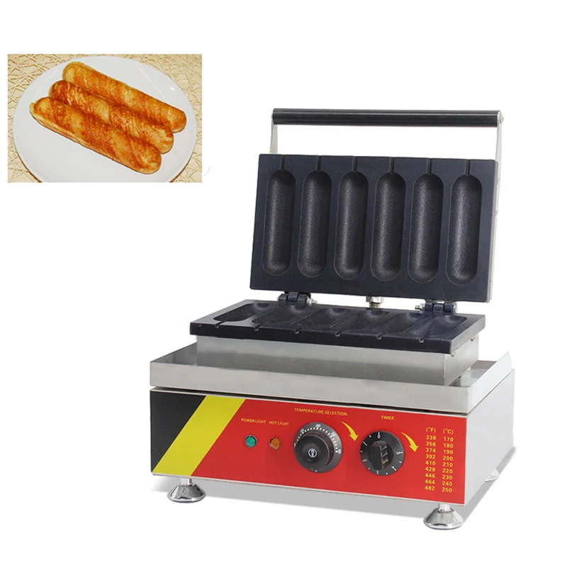 Electric French Hot Dog Waffle Maker Machine Street Snack Machine Lolly