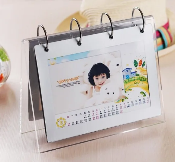5PCS/Package Desktop Calendar Holder Stand With Picture Sleeve, Acrylic