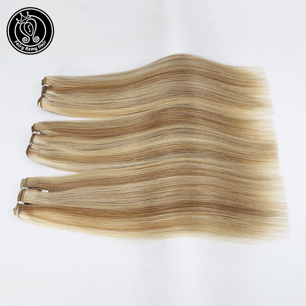 Trama de cabello humano Real Remy europeo extensión de cabello lacio tejidos paquetes resaltan el Color del Piano P8/16/60 16 \