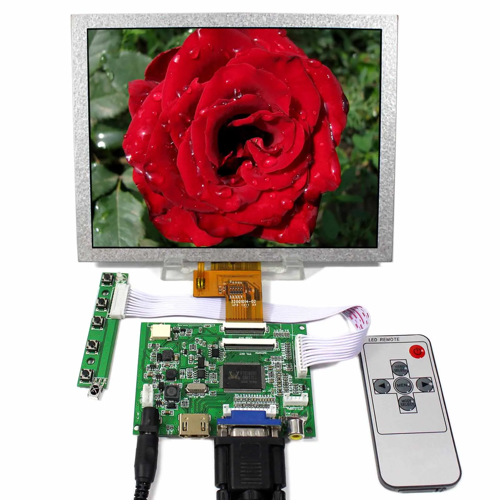 

HD MI VGA 2AV LCD Driver Board VS-TY2662-V2+8" EJ080NA-04C 1024x768 LCD Screen