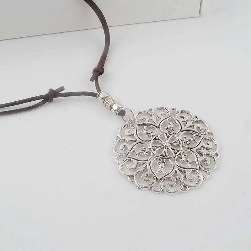 Женское колье с подвеской из сплава винтажное ожерелье кожи|leather necklace|necklace