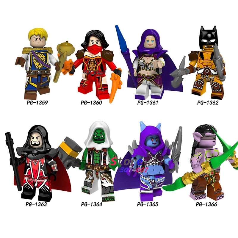 

Single Game Series Anduin Wrynn Vancleef Jaina Rexxar Medivh Thrall Sylvanas Illidan Figure building blocks toys for children