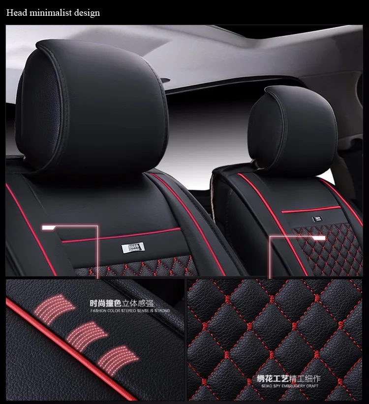 Одежда высшего качества роскошные кожаные чехлы для подушек спереди и сзади полный набор универсальный для Cruze Lavida фокус Benz BMW Mazda Kia