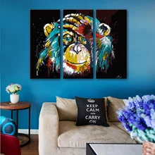 

Drop Shipping Modular Wall Pictures Canvas Painting with Frame Abstract Animal Monkey Wall Art Posters and Prints Home Decor