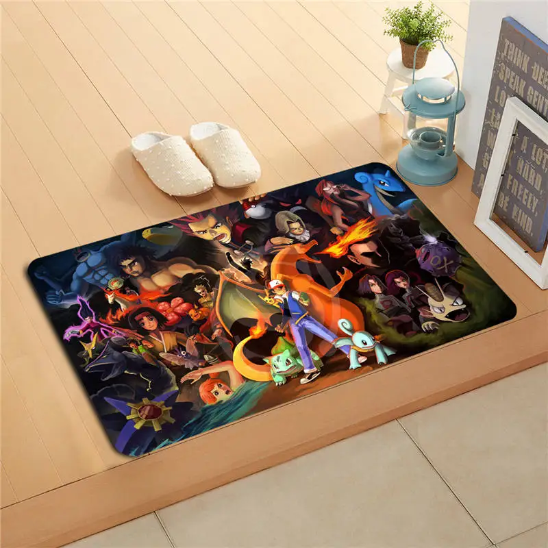 

F627m4 Free Shipping Custom Anime Pokemon DoorMat Art Design Pattern Printed Floor Hall Bedroom Cool Pad Fashion Rug #3