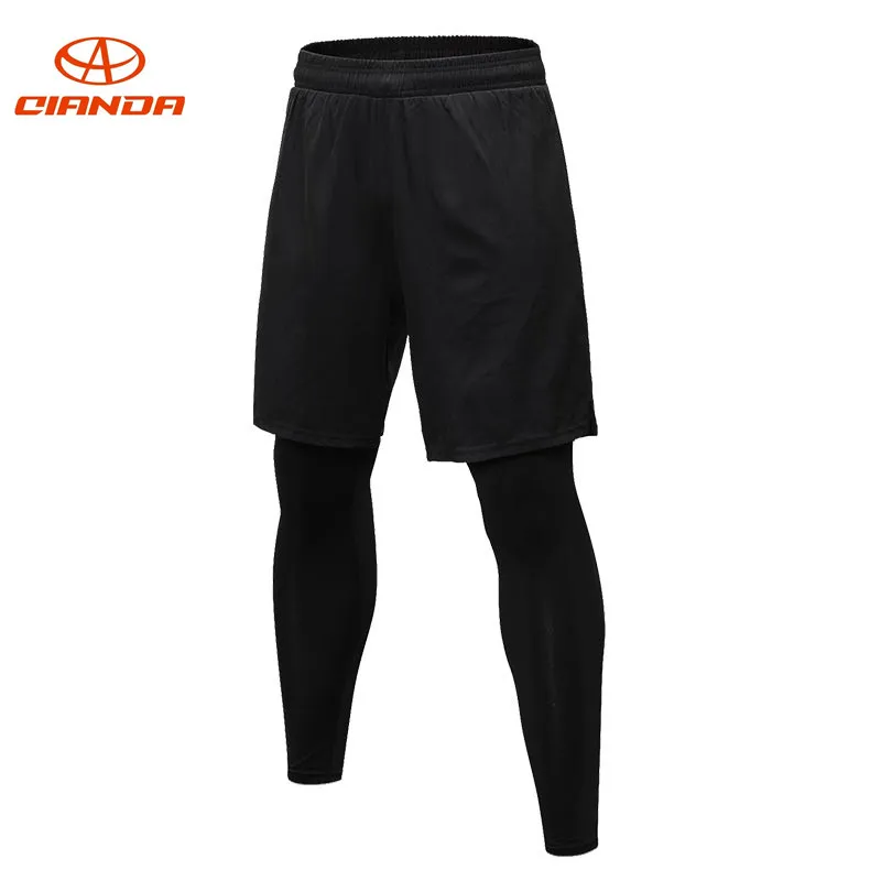 Мужские штаны для бега, компрессионные, дышащие, для фитнеса, спорта, спортзала, эластичные, тренировочные, для пробежек, упражнений, облегающие брюки - Цвет: Black Running Pants