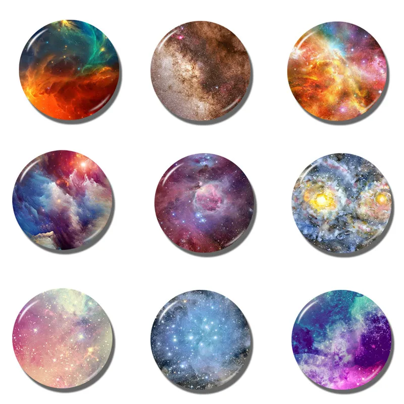 

Lychee Life Starry Series Fridge Magnet Round Shape Refrigerator Magnets Travel Souvenirs Home Kitchen Decoration