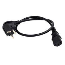 1 шт. 0,6 м IEC 320 C13 к EU AC Мощность кабель 2-контактный круглый штепсельная вилка европейского стандарта Мощность кабель