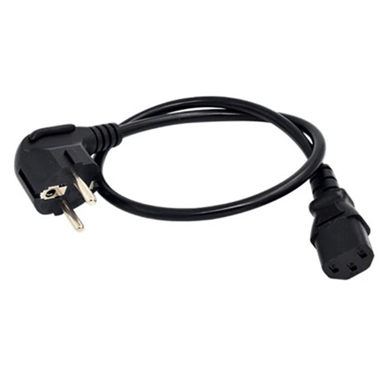 

1Pc 0.6m IEC 320 C13 To EU AC Power Cable Cord 2 Pin Round EU Plug Power Cable