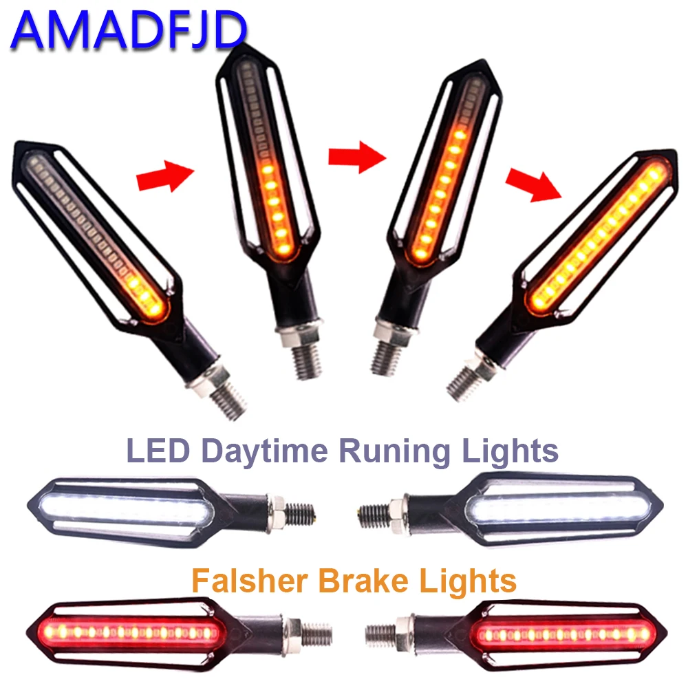 AMADFJD 4 шт. водить мотоцикл указатель поворота DRL течет поворотов Flasher мигалки индикаторы стоп мотоцикл