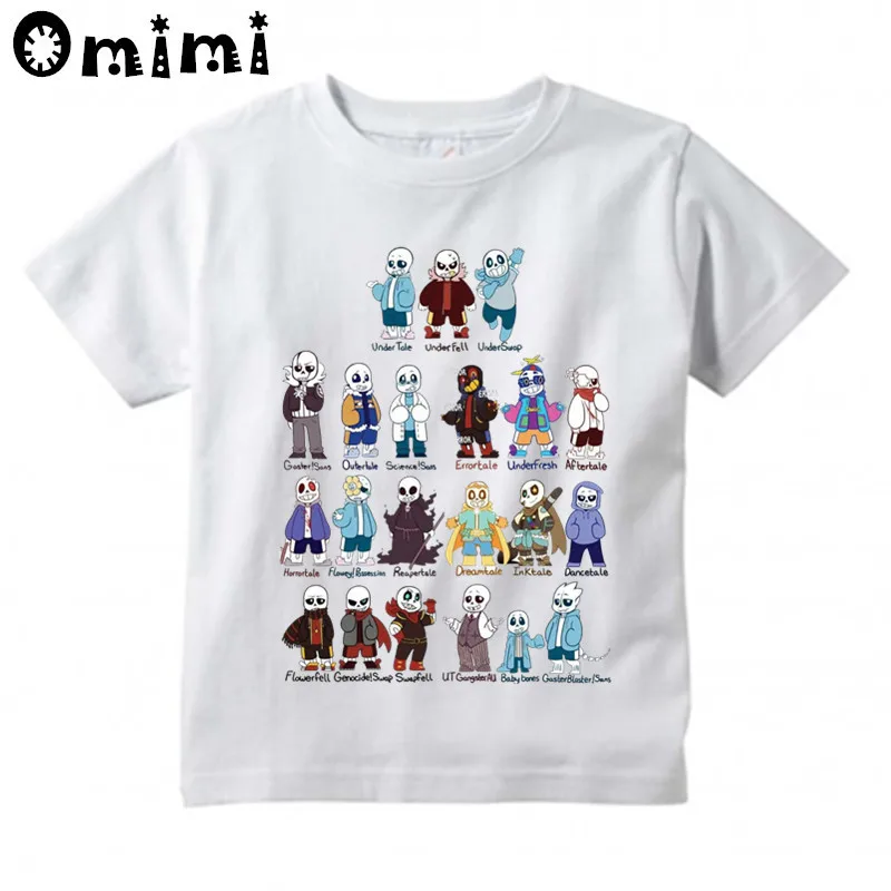 Детская футболка с принтом игры Undertale Sans отличные милые топы коротким рукавом для