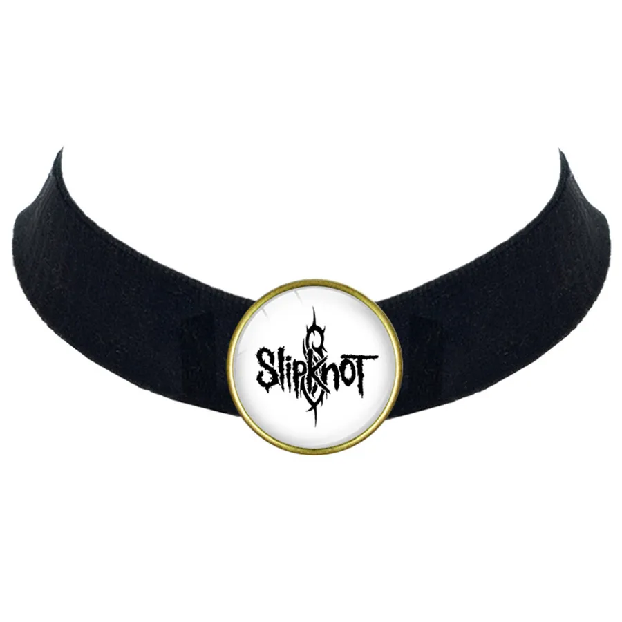 

Slipknot Glass Dome Vintage Black Velvet choker Necklace Rock Band Vintage Fashion Art Jewelry Mother Daughter Pendant