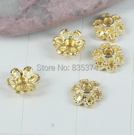 

1000pcs gold tone 6mm flower spacer bead caps findings