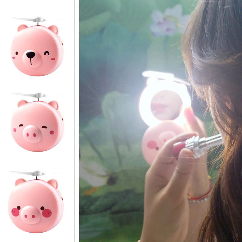3 в 1 kawaii usb зарядка Карманный вентилятор светодиодный заполняющий свет Ручной USB