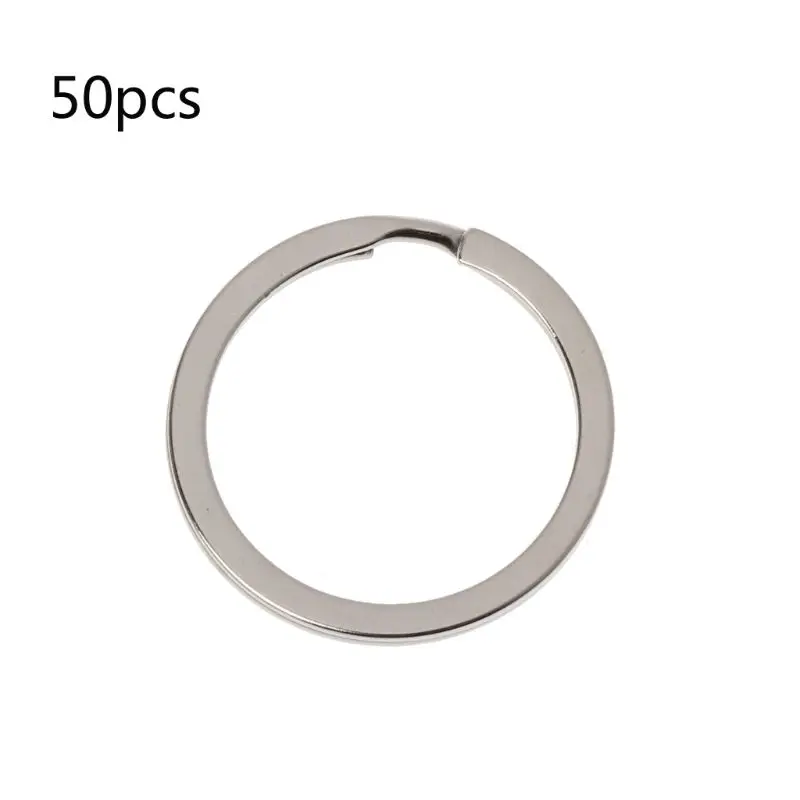 

50Pcs 1 Inch Round Flat Key Chain Ring Split Ring Dog Tag Keys Organizer Holder