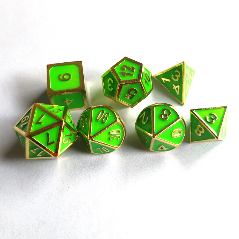 Factory exports new font dungeons &amp dragons 7 PCS /set creative RPG dice d&ampd metal die fluorescent green | Спорт и развлечения