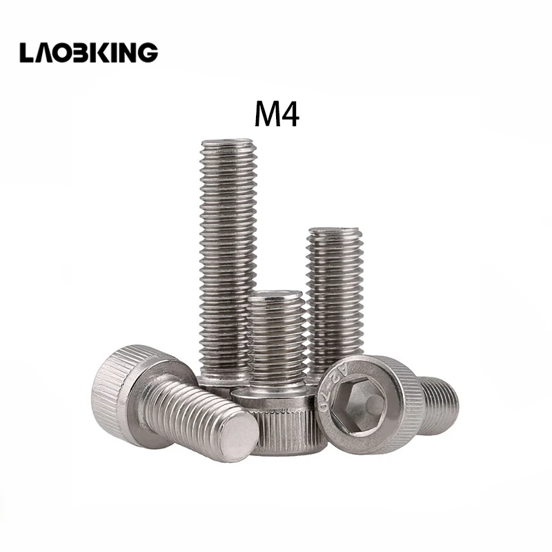 

Metric Thread DIN912 M4 304 Stainless Steel Hex Socket Head Cap Screw Bolts M4*(4/5/6/8/10/12/14/16/18/20/22/25/30/35/40/45/50)