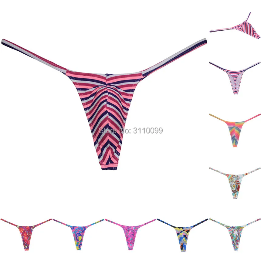 

Men's Swim Thong G-Strings Nylon quick dry Underwear Bulge Pouch Sport String Bikini T-Back
