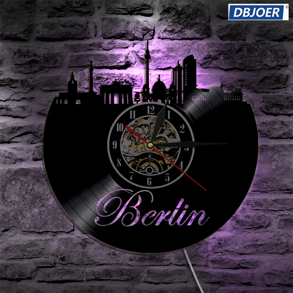 

Berlin LED Vinyl Clock Lighting Color Change Wall Light Remote Control Modern Backlight Cool Living Room Interior Berlin