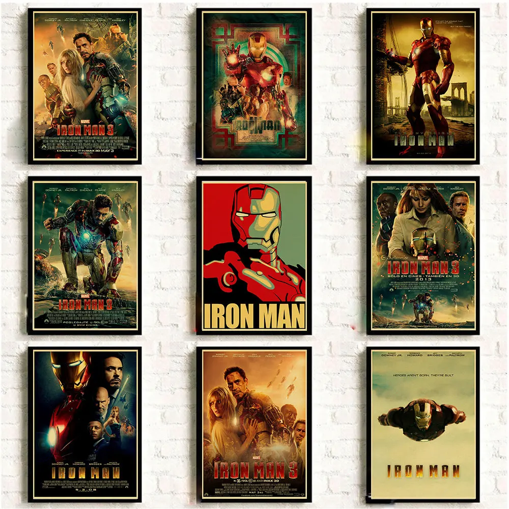 

Avengers Iron Man Poster Marvel Comics Vintage Prints and Posters Cafe Bar Room Wall sticker Art Painting Home Decor
