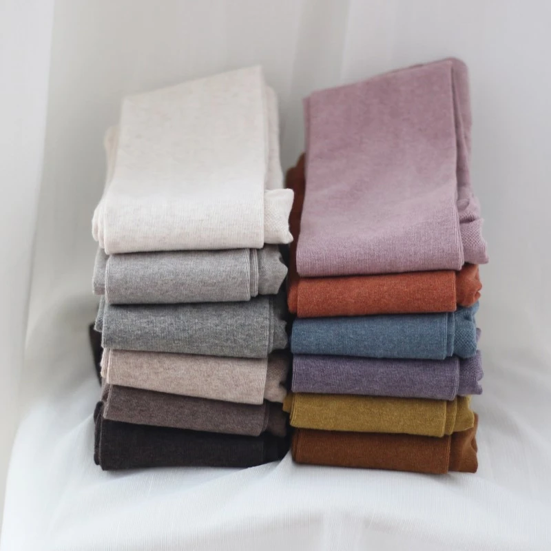 

Winter Warm Pantyhose Tights High Elastic Waist Cashmere Thick Stockings Tights Female Candy Color Striped Pantyhose