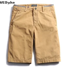 Летние Новые однотонные хлопковые Бермуды, шорты для мужчин