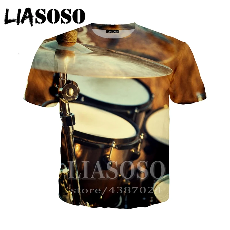 LIASOSO модная футболка 3d принт барабанная установка Топ Костюм Рок t Мужчины wo Мужская Уличная одежда с мотивами из аниме футболка Harajuku рубашки с коротким рукавом E350 - Цвет: 2