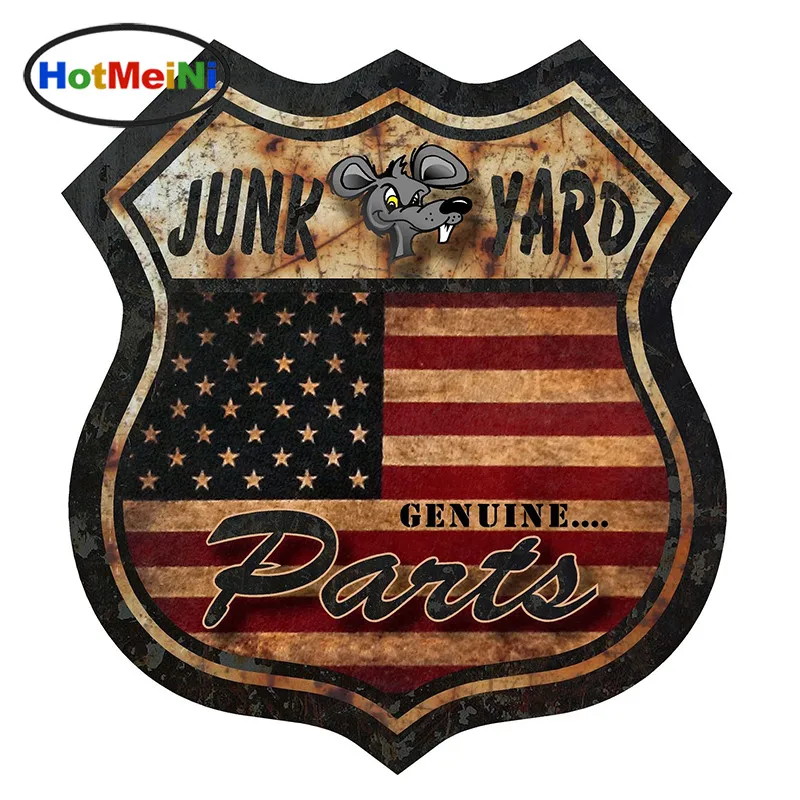

HotMeiNi 13cm x 12cm Car Styling Car Sticker Route 66 Decal Sticker Junk Yard Parts Rat Rod Waterproof Accessories Bumper