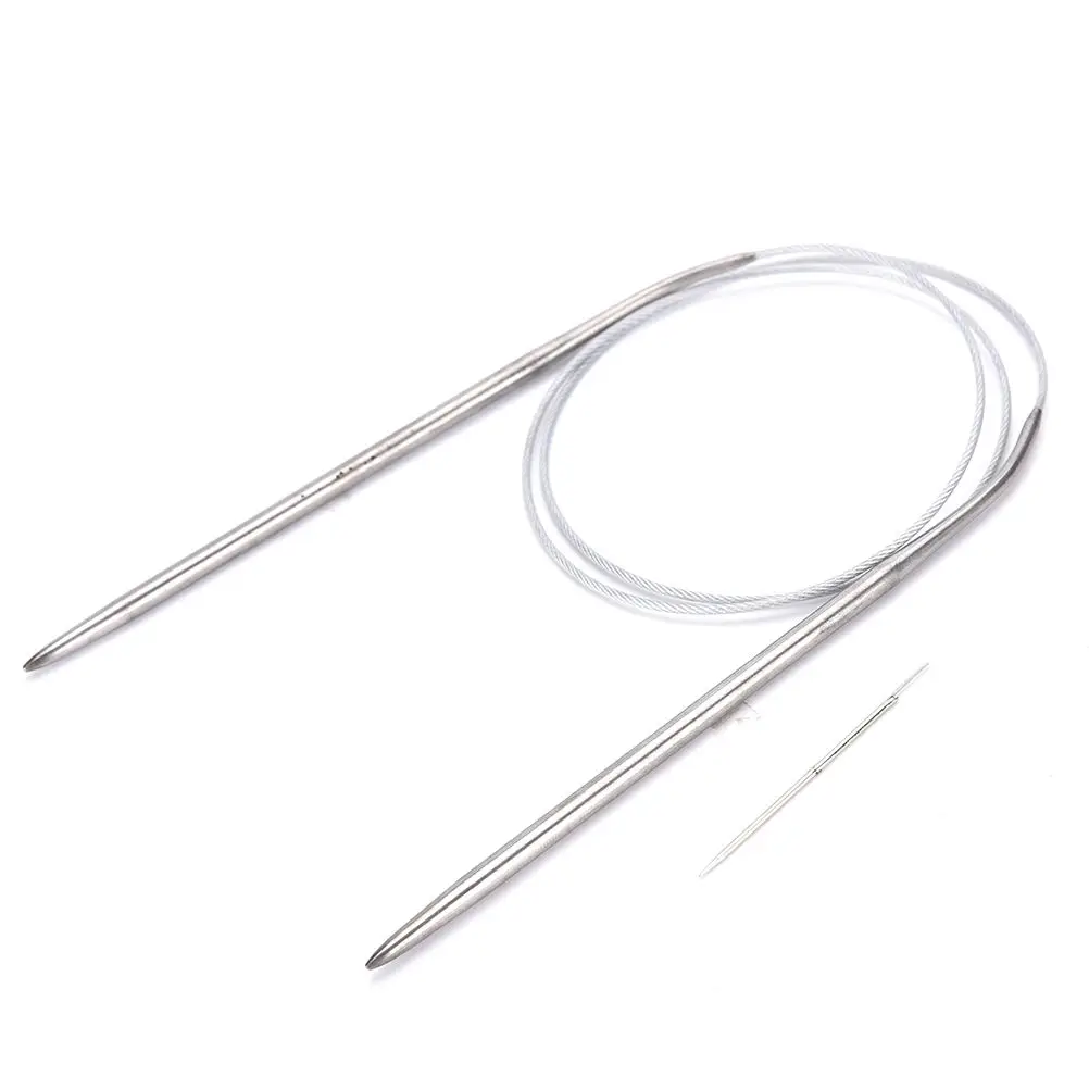 

2017 Durable Stainless Steel Circular Knitting Needles Crochet Knit Hooks Size 6-Size 15 84cm