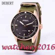 Luxury 43mm Debert black dial luminous hands date window sapphire glass miyota 821A Automatic movement men’s Watch