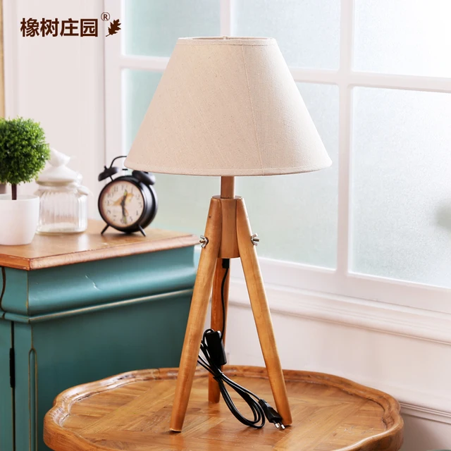 Roble americano manor trÃpode de madera lámpara de mesa adornos muebles para el hogar dormitorio sala.jpg 640x640.jpg