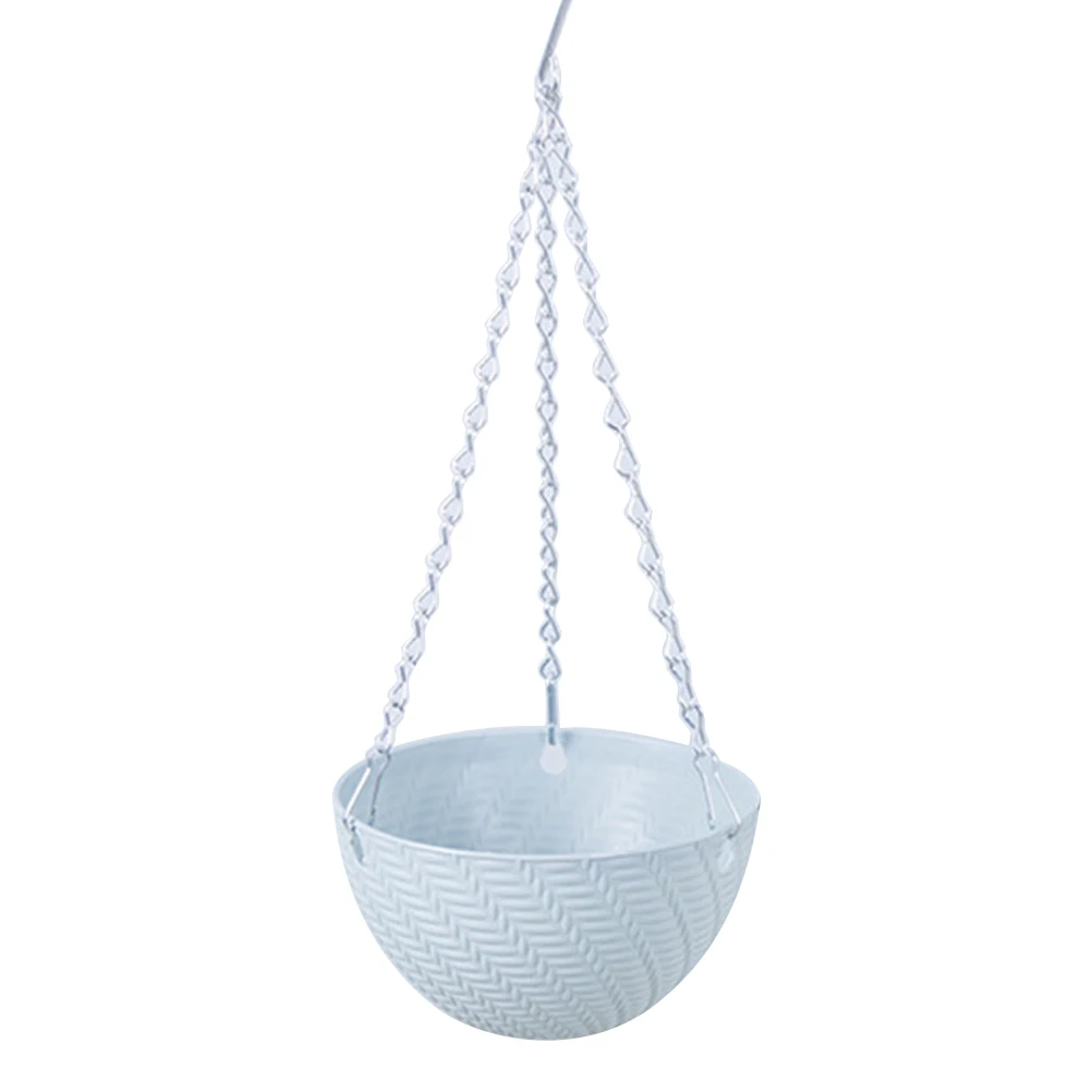Plastic Hanging Planter Basket Durable Metal Chain Plant Holder Decor