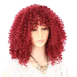 Амир парик афро странный вьющиеся Искусственные парики для Для женщин синтетические термостойкие Волокно чёрный; Коричневый Красный