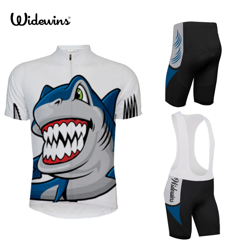 

widewins Shark Men women Black white Summer Short Sleeve Cycling Jersey MTB Bike Bicycle Racing Shirt Full Zipper Clothing 5137