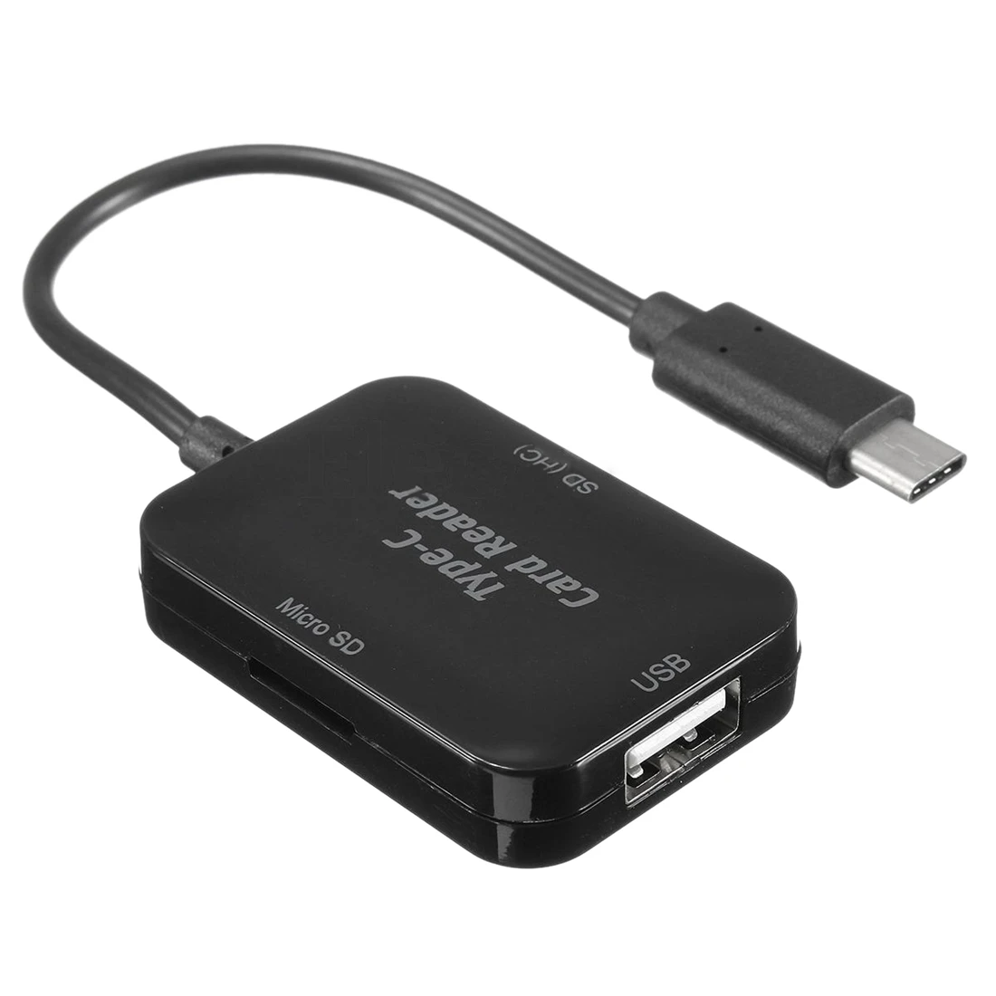 Usb type C к USB 2,0 концентратор SD TF считыватель карт OTG адаптер для Macbook 12 дюймов черный