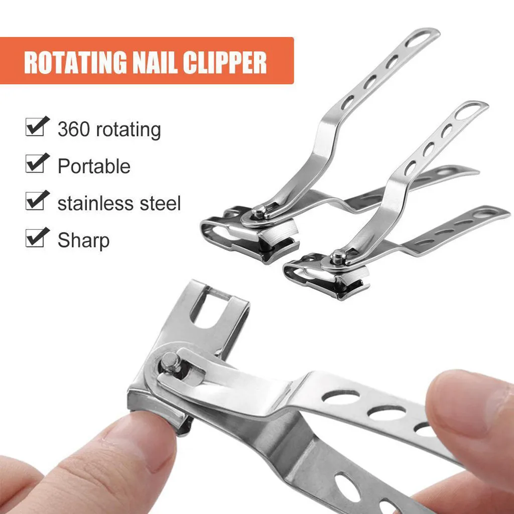 

360 Rotating Nail Cut Nail Easier Stainless Steel Sharp Portable Clipper Finger Toes Nail Clipper Cutter Manicure Toenail Tool