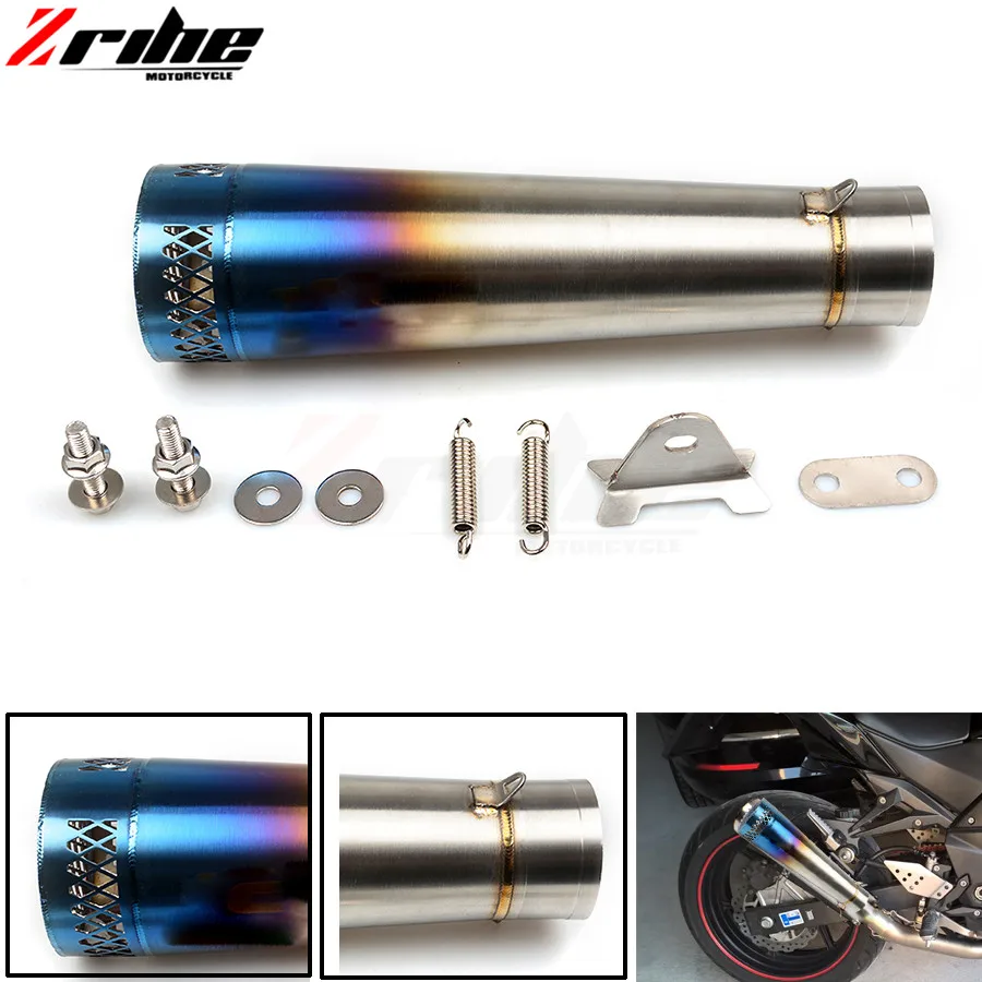 For 36-51mm Motorcycle Exhaust Pipe Scooter Modified Muffler Pipe Universal for Kawasaki ZX6R ZX636 ZX10R Z1000 Z750R Z1000SX NI