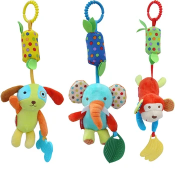 

Cartoon Animal Handbells Musical Developmental Toy Bed Bells Kids Baby Soft Toys Rattles Bed Trolley Hanging Rattle Toy Hot Sale