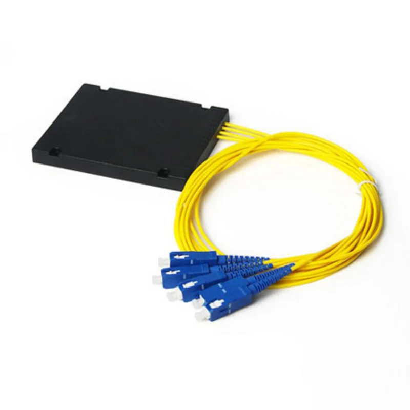 SC UPC 1x4 PLC 광 분배기 단일 모드 SC UPC 커넥터 FTTH SC PC 1x4 PLC ABS 광 분배기 상자 ...