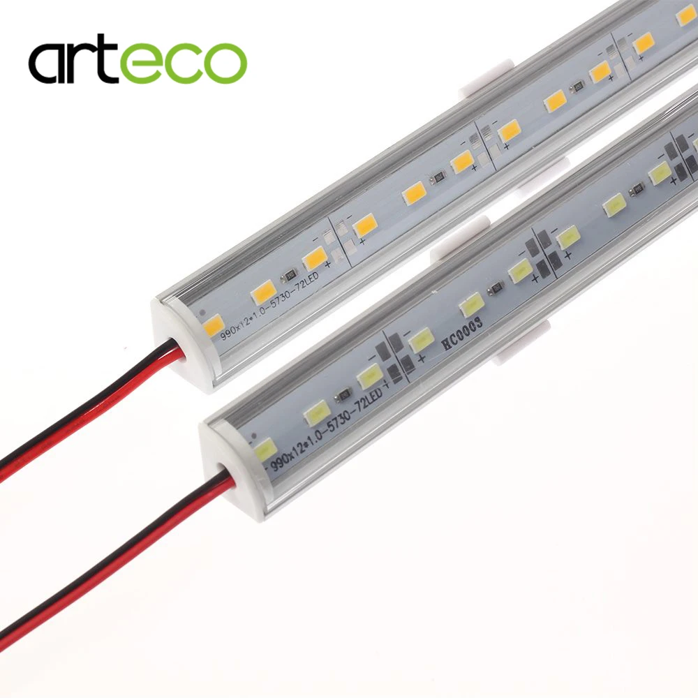 10 قطع dc12v 50 سنتيمتر ستريت ركن الصمام شريط ضوء 5730 لتر شكل الألومنيوم الشخصي 5730 بقيادة قطاع الصعب ضوء المطبخ ضوء