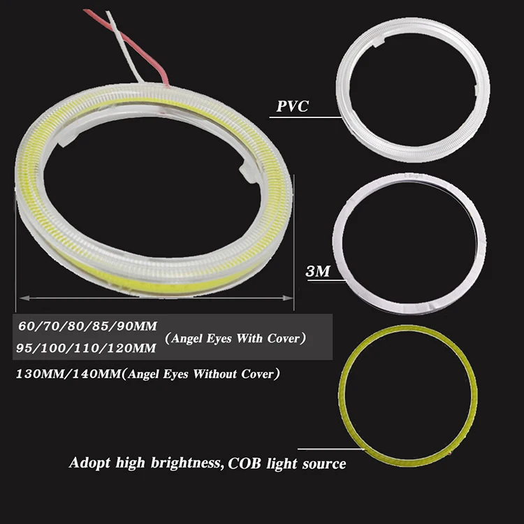 YSY 2 шт. автомобильные ангельские глазки Led 12 в 130/140 мм кольцевые светодиодные огни гало Светодиодные ангельские глазки фары для автомобиля Авто Мото мопед скутер мотоцикл