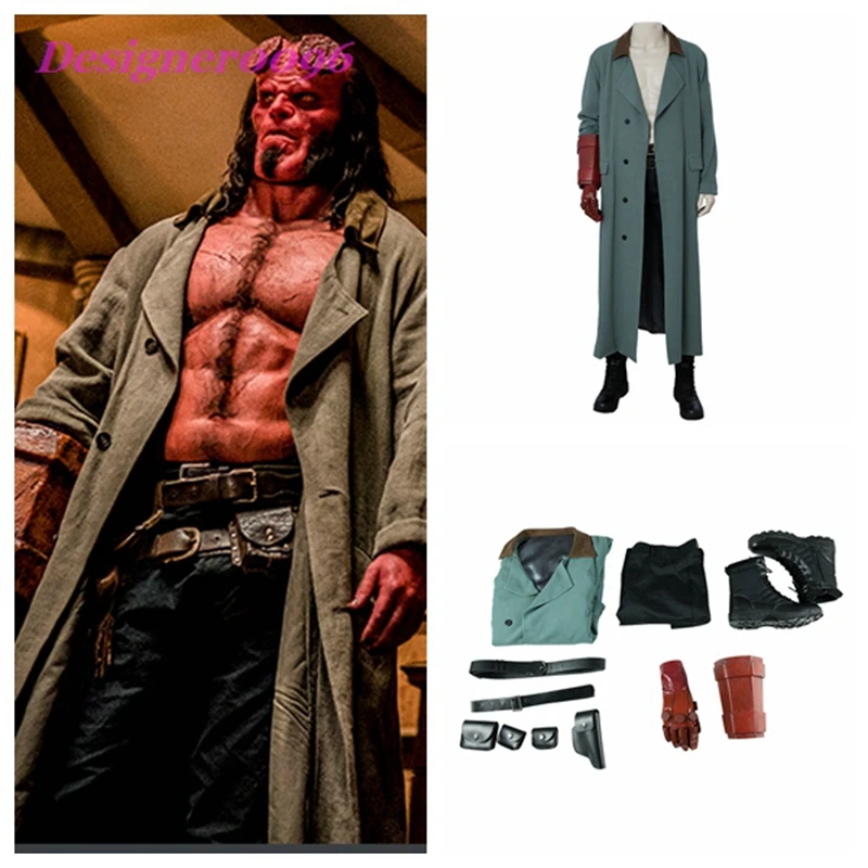 

Halloween costume Nimue Hellboy Rise of the Blood Queen cosplay Anung Un Rama Trench Coat Hell Outfit Gloves prop Belt Holster