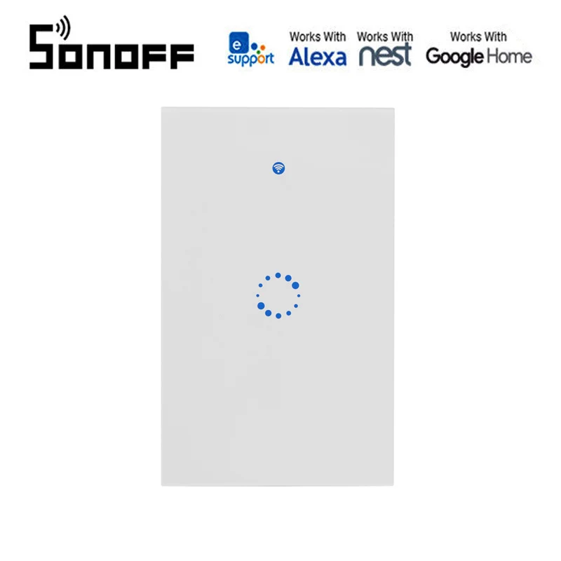 

2 pcs Sonoff T1 Smart Wireles Switch Control Wall Light 1 Gang US plug 315MHZ Receiver for Alexa/Google Home automation mini kit