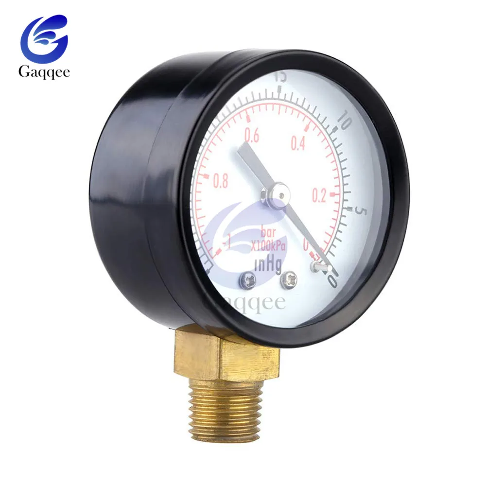 PPortable Dual Scale Dial Gauge 1/4" NPT 1/4" 1/8" BSP Vacuum Pressure Meter Gauge Manometer Dial Display Digital Pressure Gauge